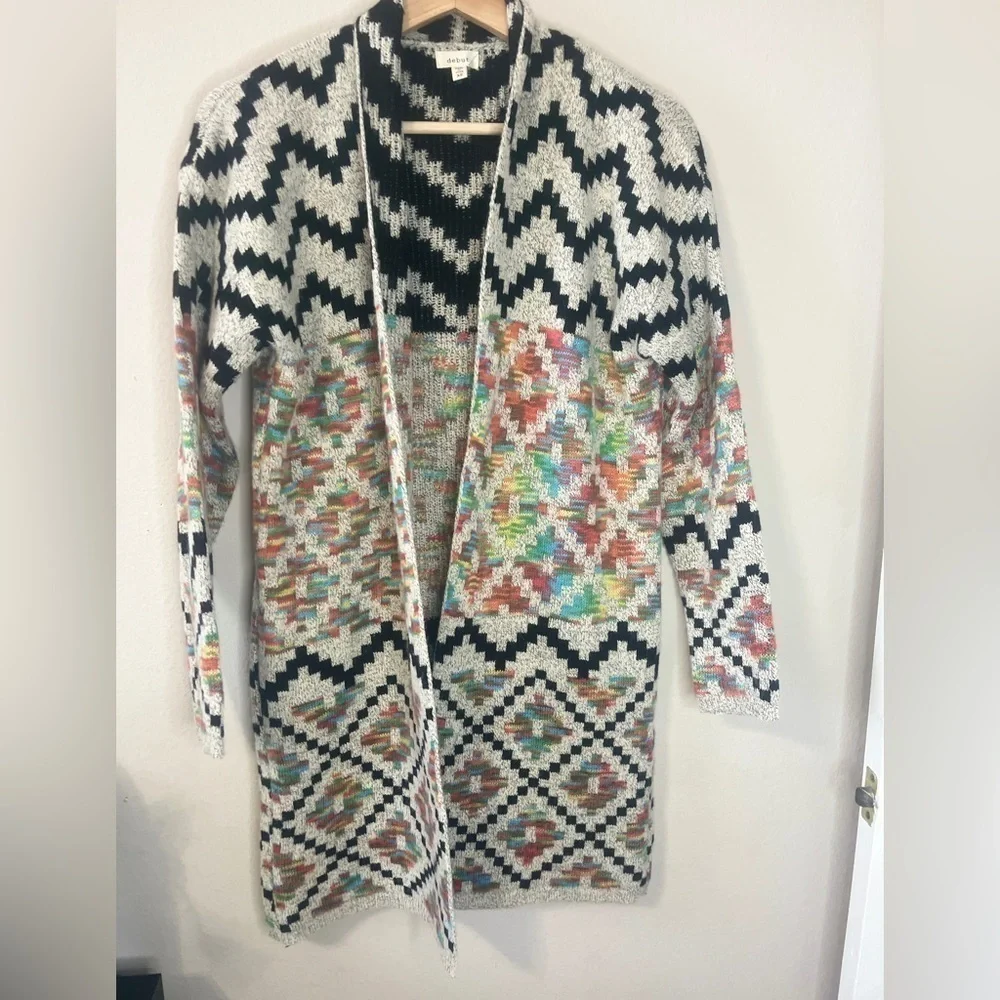 Debut rainbow Aztec longline Cardigan XS